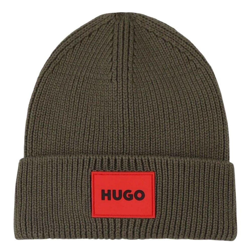 Hugo Childrens/Kids Logo Ribbed Beanie / Kalamata